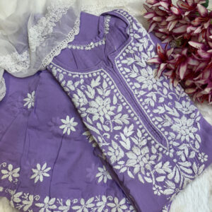 Pure Modal Cotton Chikankari Set