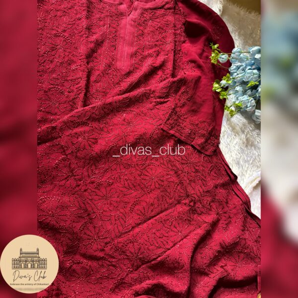 Luxe Viscose Chikankari Kurti | Resam Hand Embroidery | Pure Premium Fabric & Timeless Elegance - Image 7